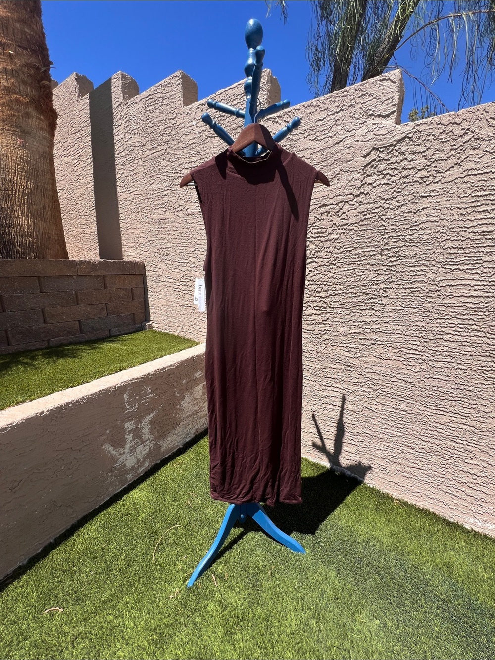 Bar III Sleeveless Open-Back Midi Dress in Plum